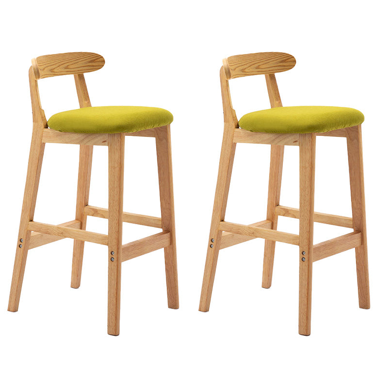Industrial Armless Backrest Counter Stool Rubber Wood Cafe Bar Stool with Pedal Light Green 2 Piece Set Clearhalo 'Bar Furniture' 'Bar Stools' 'bar_stools' 'furn' 'furn_bar_stools' 'Furniture' 'Kitchen & Dining Furniture' 6186262