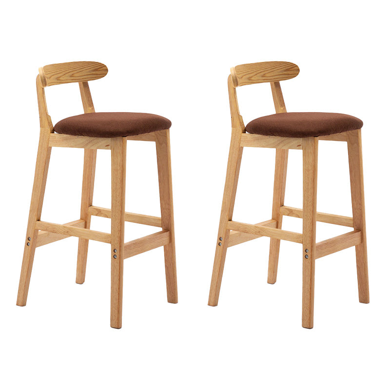 Industrial Armless Backrest Counter Stool Rubber Wood Cafe Bar Stool with Pedal Coffee 2 Piece Set Clearhalo 'Bar Furniture' 'Bar Stools' 'bar_stools' 'furn' 'furn_bar_stools' 'Furniture' 'Kitchen & Dining Furniture' 6186263