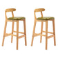 Industrial Armless Backrest Counter Stool Rubber Wood Cafe Bar Stool with Pedal Green 2 Piece Set Clearhalo 'Bar Furniture' 'Bar Stools' 'bar_stools' 'furn' 'furn_bar_stools' 'Furniture' 'Kitchen & Dining Furniture' 6186264