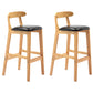 Industrial Armless Backrest Counter Stool Rubber Wood Cafe Bar Stool with Pedal Black 2 Piece Set Clearhalo 'Bar Furniture' 'Bar Stools' 'bar_stools' 'furn' 'furn_bar_stools' 'Furniture' 'Kitchen & Dining Furniture' 6186265
