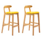 Industrial Armless Backrest Counter Stool Rubber Wood Cafe Bar Stool with Pedal Yellow 2 Piece Set Clearhalo 'Bar Furniture' 'Bar Stools' 'bar_stools' 'furn' 'furn_bar_stools' 'Furniture' 'Kitchen & Dining Furniture' 6186267