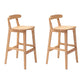 Industrial Armless Backrest Counter Stool Rubber Wood Cafe Bar Stool with Pedal Natural 2 Piece Set Clearhalo 'Bar Furniture' 'Bar Stools' 'bar_stools' 'furn' 'furn_bar_stools' 'Furniture' 'Kitchen & Dining Furniture' 6186270
