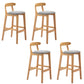 Industrial Armless Backrest Counter Stool Rubber Wood Cafe Bar Stool with Pedal Light Gray 4 Piece Set Clearhalo 'Bar Furniture' 'Bar Stools' 'bar_stools' 'furn' 'furn_bar_stools' 'Furniture' 'Kitchen & Dining Furniture' 6186271