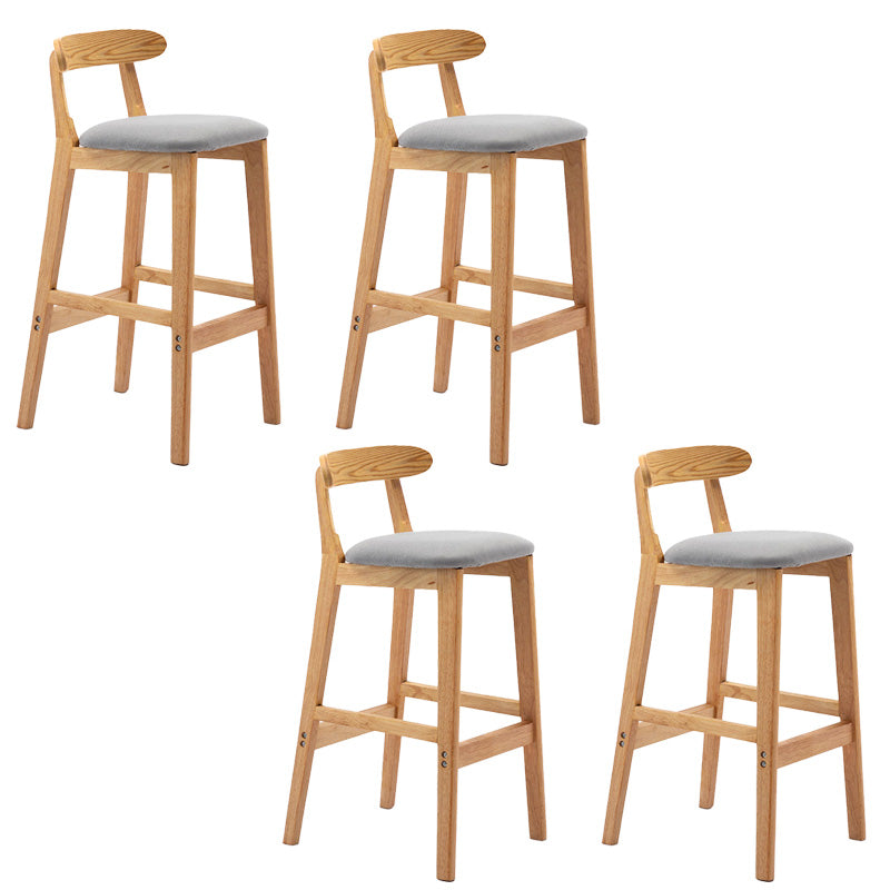 Industrial Armless Backrest Counter Stool Rubber Wood Cafe Bar Stool with Pedal Light Gray 4 Piece Set Clearhalo 'Bar Furniture' 'Bar Stools' 'bar_stools' 'furn' 'furn_bar_stools' 'Furniture' 'Kitchen & Dining Furniture' 6186271