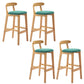 Industrial Armless Backrest Counter Stool Rubber Wood Cafe Bar Stool with Pedal Mint Green 4 Piece Set Clearhalo 'Bar Furniture' 'Bar Stools' 'bar_stools' 'furn' 'furn_bar_stools' 'Furniture' 'Kitchen & Dining Furniture' 6186272