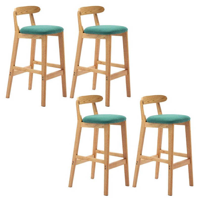 Industrial Armless Backrest Counter Stool Rubber Wood Cafe Bar Stool with Pedal Mint Green 4 Piece Set Clearhalo 'Bar Furniture' 'Bar Stools' 'bar_stools' 'furn' 'furn_bar_stools' 'Furniture' 'Kitchen & Dining Furniture' 6186272