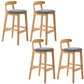 Industrial Armless Backrest Counter Stool Rubber Wood Cafe Bar Stool with Pedal Smoke Gray 4 Piece Set Clearhalo 'Bar Furniture' 'Bar Stools' 'bar_stools' 'furn' 'furn_bar_stools' 'Furniture' 'Kitchen & Dining Furniture' 6186273