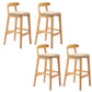 Industrial Armless Backrest Counter Stool Rubber Wood Cafe Bar Stool with Pedal Gray-Khaki 4 Piece Set Clearhalo 'Bar Furniture' 'Bar Stools' 'bar_stools' 'furn' 'furn_bar_stools' 'Furniture' 'Kitchen & Dining Furniture' 6186275