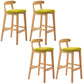 Industrial Armless Backrest Counter Stool Rubber Wood Cafe Bar Stool with Pedal Light Green 4 Piece Set Clearhalo 'Bar Furniture' 'Bar Stools' 'bar_stools' 'furn' 'furn_bar_stools' 'Furniture' 'Kitchen & Dining Furniture' 6186276