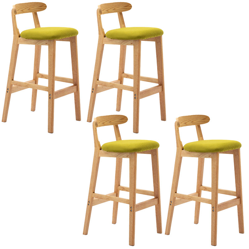 Industrial Armless Backrest Counter Stool Rubber Wood Cafe Bar Stool with Pedal Light Green 4 Piece Set Clearhalo 'Bar Furniture' 'Bar Stools' 'bar_stools' 'furn' 'furn_bar_stools' 'Furniture' 'Kitchen & Dining Furniture' 6186276