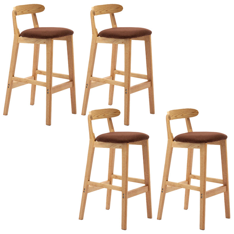Industrial Armless Backrest Counter Stool Rubber Wood Cafe Bar Stool with Pedal Coffee 4 Piece Set Clearhalo 'Bar Furniture' 'Bar Stools' 'bar_stools' 'furn' 'furn_bar_stools' 'Furniture' 'Kitchen & Dining Furniture' 6186277