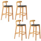 Industrial Armless Backrest Counter Stool Rubber Wood Cafe Bar Stool with Pedal Black 4 Piece Set Clearhalo 'Bar Furniture' 'Bar Stools' 'bar_stools' 'furn' 'furn_bar_stools' 'Furniture' 'Kitchen & Dining Furniture' 6186279