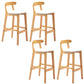 Industrial Armless Backrest Counter Stool Rubber Wood Cafe Bar Stool with Pedal White 4 Piece Set Clearhalo 'Bar Furniture' 'Bar Stools' 'bar_stools' 'furn' 'furn_bar_stools' 'Furniture' 'Kitchen & Dining Furniture' 6186283