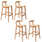 Industrial Armless Backrest Counter Stool Rubber Wood Cafe Bar Stool with Pedal Natural 4 Piece Set Clearhalo 'Bar Furniture' 'Bar Stools' 'bar_stools' 'furn' 'furn_bar_stools' 'Furniture' 'Kitchen & Dining Furniture' 6186284