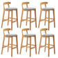 Industrial Armless Backrest Counter Stool Rubber Wood Cafe Bar Stool with Pedal Light Gray 6 Piece Set Clearhalo 'Bar Furniture' 'Bar Stools' 'bar_stools' 'furn' 'furn_bar_stools' 'Furniture' 'Kitchen & Dining Furniture' 6186285