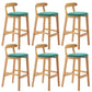 Industrial Armless Backrest Counter Stool Rubber Wood Cafe Bar Stool with Pedal Mint Green 6 Piece Set Clearhalo 'Bar Furniture' 'Bar Stools' 'bar_stools' 'furn' 'furn_bar_stools' 'Furniture' 'Kitchen & Dining Furniture' 6186286