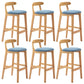 Industrial Armless Backrest Counter Stool Rubber Wood Cafe Bar Stool with Pedal Sky Blue 6 Piece Set Clearhalo 'Bar Furniture' 'Bar Stools' 'bar_stools' 'furn' 'furn_bar_stools' 'Furniture' 'Kitchen & Dining Furniture' 6186288