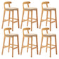 Industrial Armless Backrest Counter Stool Rubber Wood Cafe Bar Stool with Pedal Gray-Khaki 6 Piece Set Clearhalo 'Bar Furniture' 'Bar Stools' 'bar_stools' 'furn' 'furn_bar_stools' 'Furniture' 'Kitchen & Dining Furniture' 6186289