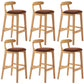 Industrial Armless Backrest Counter Stool Rubber Wood Cafe Bar Stool with Pedal Coffee 6 Piece Set Clearhalo 'Bar Furniture' 'Bar Stools' 'bar_stools' 'furn' 'furn_bar_stools' 'Furniture' 'Kitchen & Dining Furniture' 6186291_2a6ce058-b5a8-413a-ade0-747617e14b6e