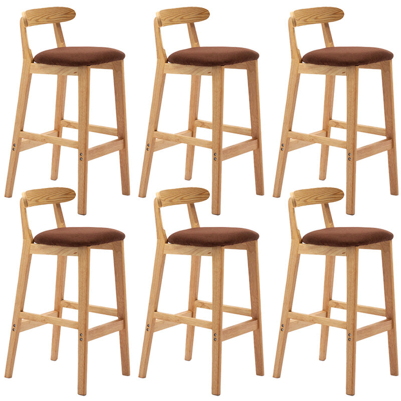 Industrial Armless Backrest Counter Stool Rubber Wood Cafe Bar Stool with Pedal Coffee 6 Piece Set Clearhalo 'Bar Furniture' 'Bar Stools' 'bar_stools' 'furn' 'furn_bar_stools' 'Furniture' 'Kitchen & Dining Furniture' 6186291_2a6ce058-b5a8-413a-ade0-747617e14b6e