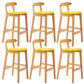 Industrial Armless Backrest Counter Stool Rubber Wood Cafe Bar Stool with Pedal Yellow 6 Piece Set Clearhalo 'Bar Furniture' 'Bar Stools' 'bar_stools' 'furn' 'furn_bar_stools' 'Furniture' 'Kitchen & Dining Furniture' 6186295