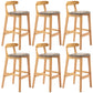 Industrial Armless Backrest Counter Stool Rubber Wood Cafe Bar Stool with Pedal Grey 6 Piece Set Clearhalo 'Bar Furniture' 'Bar Stools' 'bar_stools' 'furn' 'furn_bar_stools' 'Furniture' 'Kitchen & Dining Furniture' 6186296