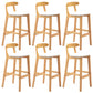 Industrial Armless Backrest Counter Stool Rubber Wood Cafe Bar Stool with Pedal White 6 Piece Set Clearhalo 'Bar Furniture' 'Bar Stools' 'bar_stools' 'furn' 'furn_bar_stools' 'Furniture' 'Kitchen & Dining Furniture' 6186297