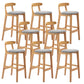 Industrial Armless Backrest Counter Stool Rubber Wood Cafe Bar Stool with Pedal Light Gray 8 Piece Set Clearhalo 'Bar Furniture' 'Bar Stools' 'bar_stools' 'furn' 'furn_bar_stools' 'Furniture' 'Kitchen & Dining Furniture' 6186299