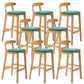 Industrial Armless Backrest Counter Stool Rubber Wood Cafe Bar Stool with Pedal Mint Green 8 Piece Set Clearhalo 'Bar Furniture' 'Bar Stools' 'bar_stools' 'furn' 'furn_bar_stools' 'Furniture' 'Kitchen & Dining Furniture' 6186300