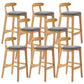 Industrial Armless Backrest Counter Stool Rubber Wood Cafe Bar Stool with Pedal Smoke Gray 8 Piece Set Clearhalo 'Bar Furniture' 'Bar Stools' 'bar_stools' 'furn' 'furn_bar_stools' 'Furniture' 'Kitchen & Dining Furniture' 6186301