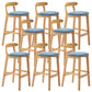 Industrial Armless Backrest Counter Stool Rubber Wood Cafe Bar Stool with Pedal Sky Blue 8 Piece Set Clearhalo 'Bar Furniture' 'Bar Stools' 'bar_stools' 'furn' 'furn_bar_stools' 'Furniture' 'Kitchen & Dining Furniture' 6186302