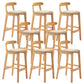 Industrial Armless Backrest Counter Stool Rubber Wood Cafe Bar Stool with Pedal Gray-Khaki 8 Piece Set Clearhalo 'Bar Furniture' 'Bar Stools' 'bar_stools' 'furn' 'furn_bar_stools' 'Furniture' 'Kitchen & Dining Furniture' 6186303