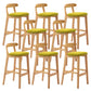 Industrial Armless Backrest Counter Stool Rubber Wood Cafe Bar Stool with Pedal Light Green 8 Piece Set Clearhalo 'Bar Furniture' 'Bar Stools' 'bar_stools' 'furn' 'furn_bar_stools' 'Furniture' 'Kitchen & Dining Furniture' 6186304