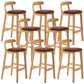 Industrial Armless Backrest Counter Stool Rubber Wood Cafe Bar Stool with Pedal Coffee 8 Piece Set Clearhalo 'Bar Furniture' 'Bar Stools' 'bar_stools' 'furn' 'furn_bar_stools' 'Furniture' 'Kitchen & Dining Furniture' 6186305