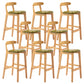 Industrial Armless Backrest Counter Stool Rubber Wood Cafe Bar Stool with Pedal Green 8 Piece Set Clearhalo 'Bar Furniture' 'Bar Stools' 'bar_stools' 'furn' 'furn_bar_stools' 'Furniture' 'Kitchen & Dining Furniture' 6186306