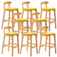 Industrial Armless Backrest Counter Stool Rubber Wood Cafe Bar Stool with Pedal Yellow 8 Piece Set Clearhalo 'Bar Furniture' 'Bar Stools' 'bar_stools' 'furn' 'furn_bar_stools' 'Furniture' 'Kitchen & Dining Furniture' 6186309