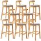 Industrial Armless Backrest Counter Stool Rubber Wood Cafe Bar Stool with Pedal Grey 8 Piece Set Clearhalo 'Bar Furniture' 'Bar Stools' 'bar_stools' 'furn' 'furn_bar_stools' 'Furniture' 'Kitchen & Dining Furniture' 6186310