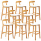 Industrial Armless Backrest Counter Stool Rubber Wood Cafe Bar Stool with Pedal White 8 Piece Set Clearhalo 'Bar Furniture' 'Bar Stools' 'bar_stools' 'furn' 'furn_bar_stools' 'Furniture' 'Kitchen & Dining Furniture' 6186311