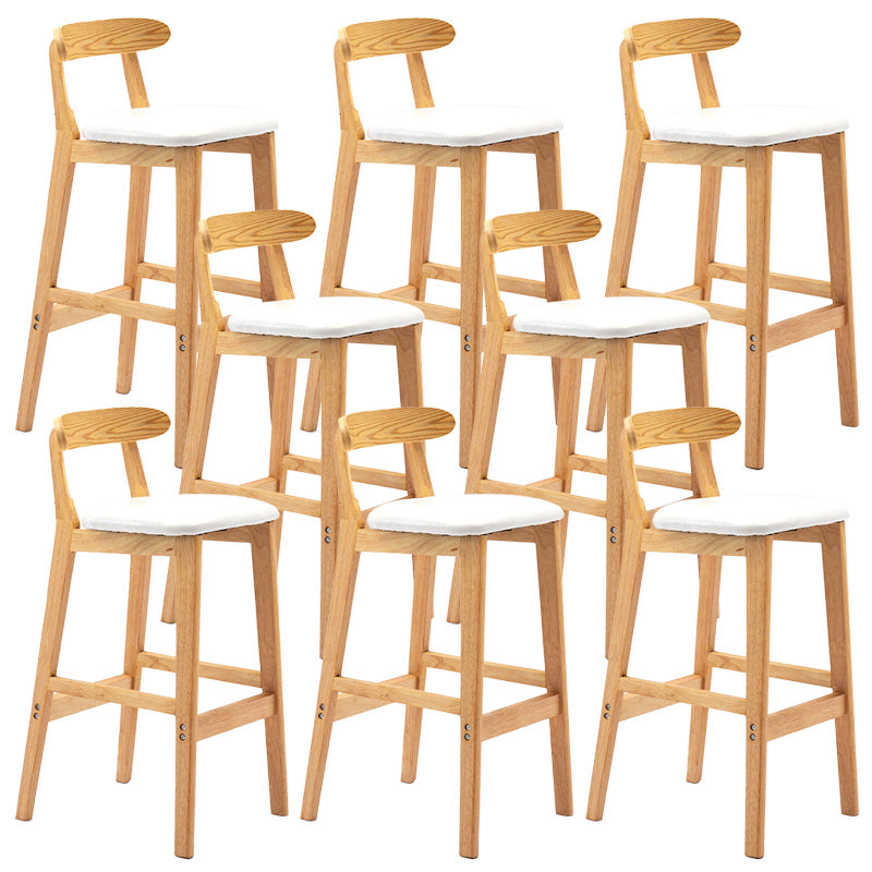 Industrial Armless Backrest Counter Stool Rubber Wood Cafe Bar Stool with Pedal White 8 Piece Set Clearhalo 'Bar Furniture' 'Bar Stools' 'bar_stools' 'furn' 'furn_bar_stools' 'Furniture' 'Kitchen & Dining Furniture' 6186311