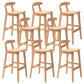 Industrial Armless Backrest Counter Stool Rubber Wood Cafe Bar Stool with Pedal Natural 8 Piece Set Clearhalo 'Bar Furniture' 'Bar Stools' 'bar_stools' 'furn' 'furn_bar_stools' 'Furniture' 'Kitchen & Dining Furniture' 6186312