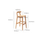 Industrial Armless Backrest Counter Stool Rubber Wood Cafe Bar Stool with Pedal Clearhalo 'Bar Furniture' 'Bar Stools' 'bar_stools' 'furn' 'furn_bar_stools' 'Furniture' 'Kitchen & Dining Furniture' 6186313