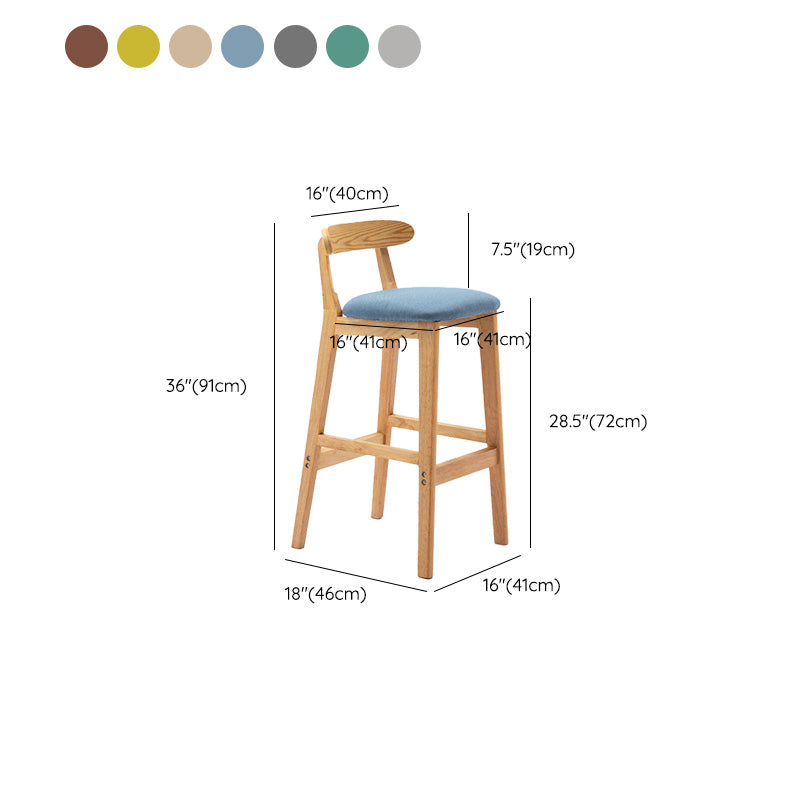 Industrial Armless Backrest Counter Stool Rubber Wood Cafe Bar Stool with Pedal Clearhalo 'Bar Furniture' 'Bar Stools' 'bar_stools' 'furn' 'furn_bar_stools' 'Furniture' 'Kitchen & Dining Furniture' 6186314