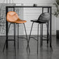 Modern Backrest Armless Counter Stool Iron Bistro Bar Stool with Leather Cushion