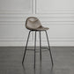 Modern Backrest Armless Counter Stool Iron Bistro Bar Stool with Leather Cushion