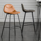 Modern Backrest Armless Counter Stool Iron Bistro Bar Stool with Leather Cushion