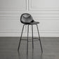 Modern Backrest Armless Counter Stool Iron Bistro Bar Stool with Leather Cushion