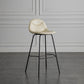 Modern Backrest Armless Counter Stool Iron Bistro Bar Stool with Leather Cushion