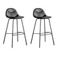 Modern Backrest Armless Counter Stool Iron Bistro Bar Stool with Leather Cushion