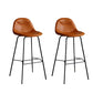Modern Backrest Armless Counter Stool Iron Bistro Bar Stool with Leather Cushion