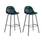 Modern Backrest Armless Counter Stool Iron Bistro Bar Stool with Leather Cushion